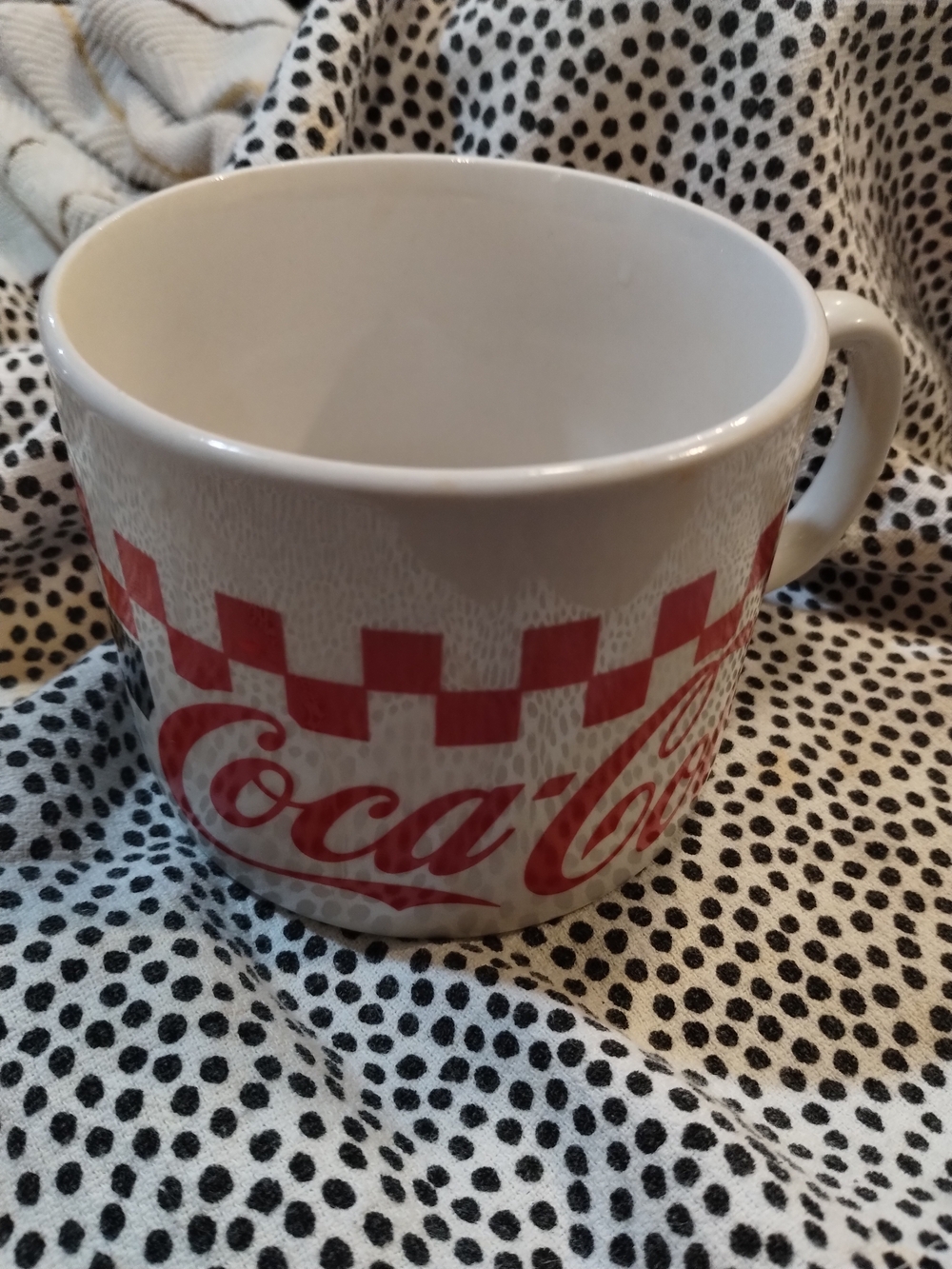 Set Of 3 Coca Cola Red and White Ceramic Soupbowl/Mug - Classic Logo